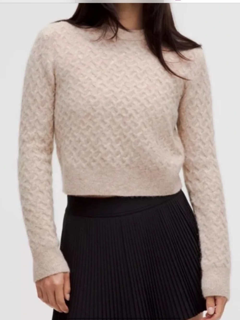 LULULEMON alpaca and merino wool blend scalloped sweater size xs